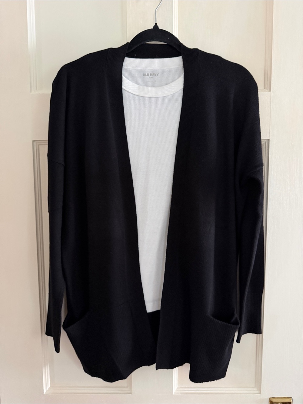 😎 Black Open-Front Women's Cardigan Sweater
